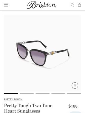 Brighton Black Pretty Tough Heart Sunglasses. Gorgeous!